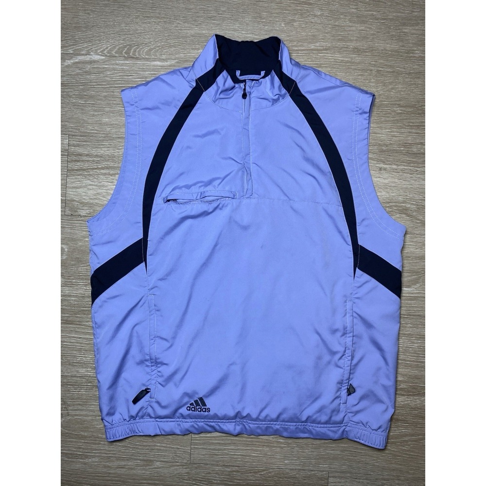 Men's Size MEDIUM Adidas Climaproof Golf Vest Blue/ Black Sleeveless Windbreaker